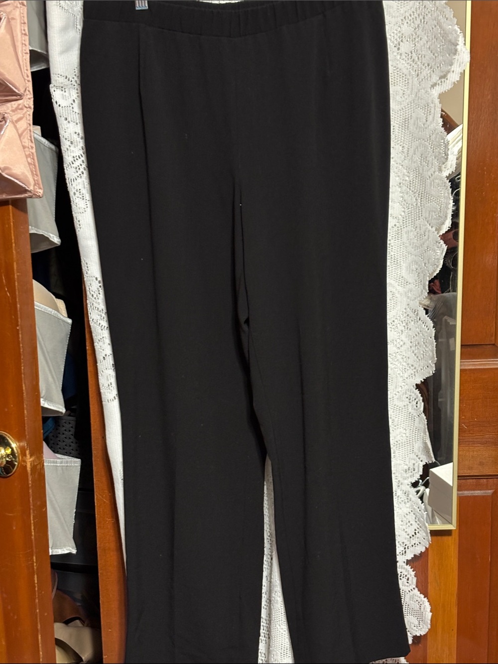 Kim Rogers Black Straight-Leg Pull-On Pants